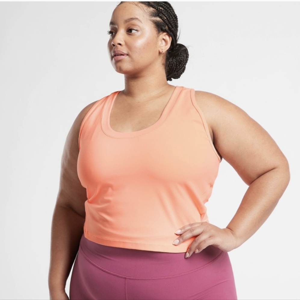 Athleta women's 1X Shanti Crop Top in Beach Peach, washed but never worn